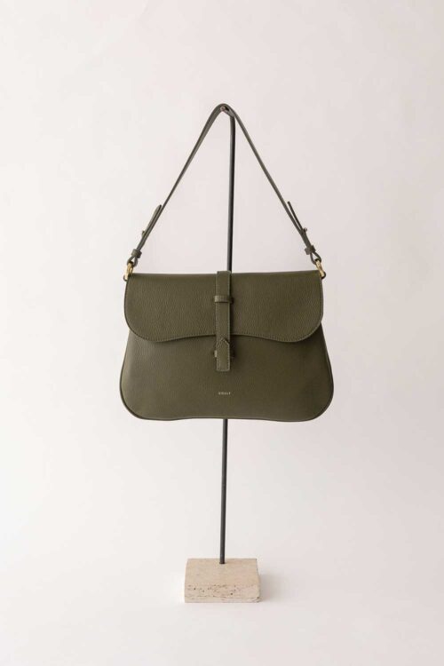 Sella leather shoulder bag olive